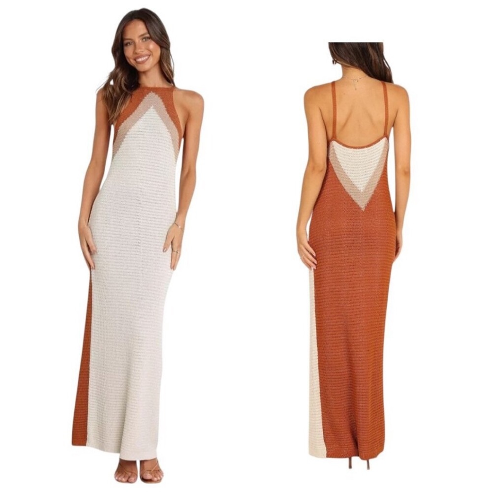 Petal & Pup Rust and Cream Maxi Dress Resort Wear